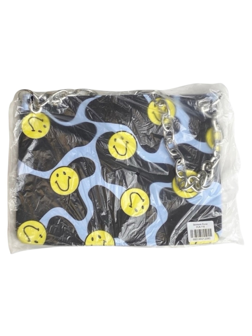 VHTF: new Valfre ☻︎ Serotonin Smiley Face Bag ☻︎ Chain Strap ☻︎ Black Faux Suede - Picture 12 of 16